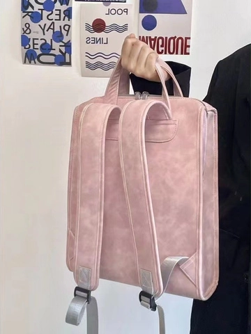 Mochila Para Portátil De Moda Para Mujer Cuero PU Mochila Escolar Con Bolsillo Oreja De Gato Viaje Minimalista