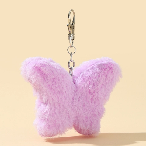 Portachiavi A Farfalla In Peluche Ecopelliccia Lega Morbido Ciondolo Per Borsa Auto Decorazione Moda Donna