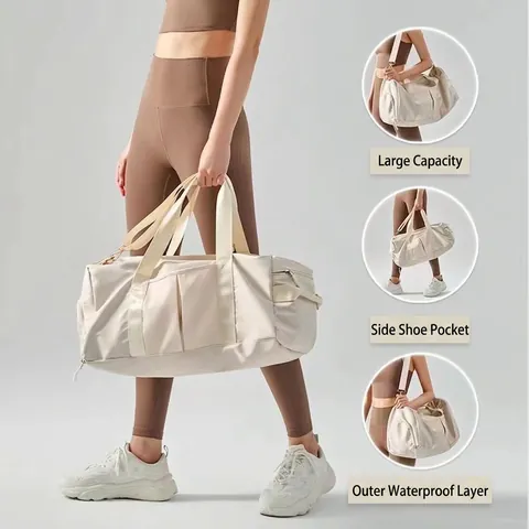 Large Capacity Travel Duffle Bag Gym Yoga Waterproof Oxford Cloth Independent Shoe Compartment For Women Men