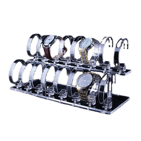 Acrylic Watch Display Stand Transparent Multi Tier Bracelet Holder Stepped Jewelry Rack Counter Organizer