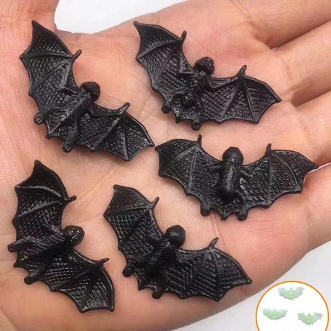 Mini Simulated Bats Toys PVC Luminous Glow In The Dark Halloween Party Decorations Prank Novelty Accessories