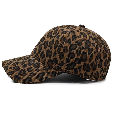 Distressed Baseballkappe Mit Leopardenmuster Baumwolle Retro Streetwear Verstellbarer Hut Für Damen Und Herren
