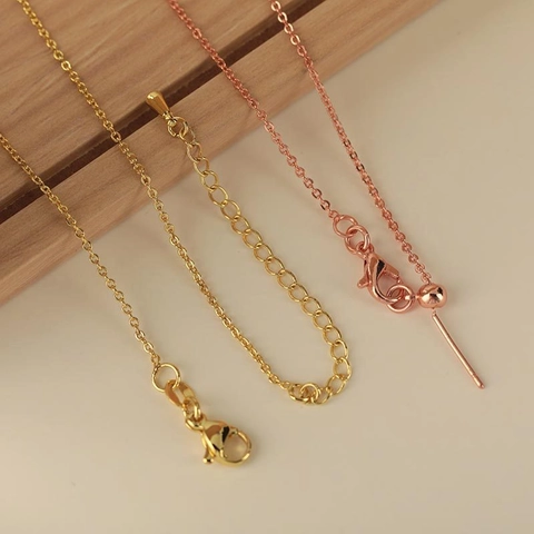 Cadena De Eslabones O De Cobre Ajustable Con Cierre De Langosta Y Extensión Para Hacer Joyas DIY Accesorios De Collar Pulsera