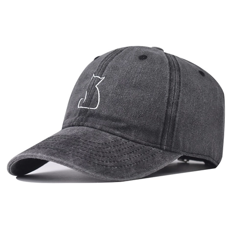 Cappellino Da Baseball In Cotone Lavato Ricamo Silhouette Gatto Vintage Distressed Regolabile Sole