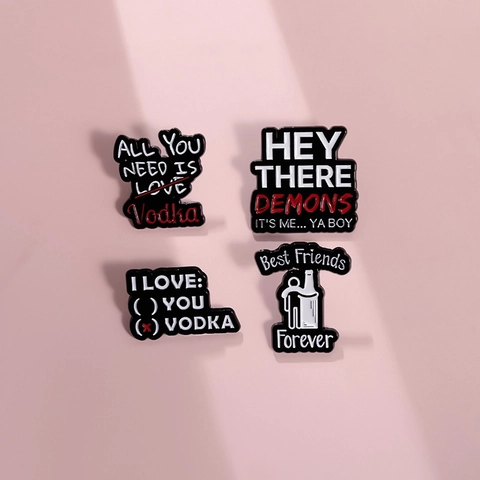 Pins en Émail Créatifs Citations Anglaises Drôles Broche en Alliage Lettres Humoristiques Badge Personnalisé pour Sac à Dos