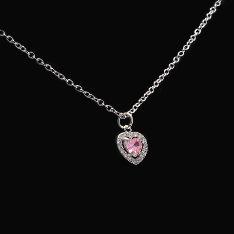 Collana Con Pendente A Cuore Acciaio Inossidabile Zircone Halo Catena Da Clavicola Elegante Design Di Nicchia Gioielli Donna