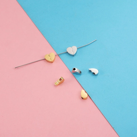 Cuentas De Empalme Corazón Roto 304 Acero Inoxidable Espejo Pulido Accesorios De Joyería Para Pareja De Bricolaje