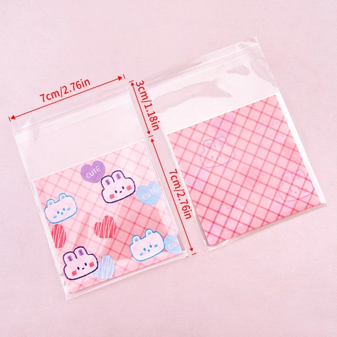 Cute Cartoon Animal Plastic Self Sealing Bags For Cookies Candy Biscuit Gift Packaging Rabbit Cat Paw Pattern Treat Bags
