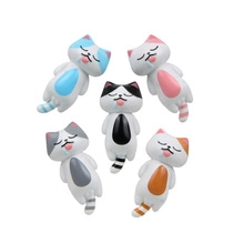 Pastoral Spritzguss PVC Miniatur Landschaft Schläfrige Sabbernde Katze Figuren Kreative Garten Haus Büro Schreibtisch Dekorative Ornamente Sammlung
