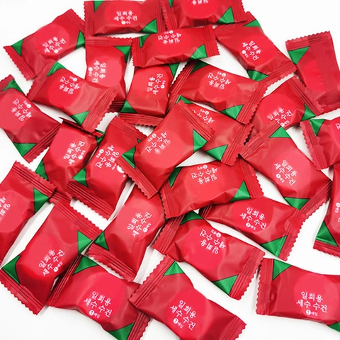 Disposable Compressed Towels Portable Cotton Non-woven Face Wash Cloth For Travel Hotel Camping Candy Packaging