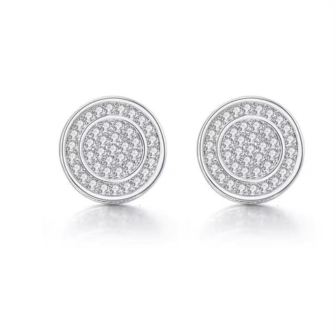 925 Sterling Silver Moissanite Stud Earrings For Men Women Round Iced Out Hip Hop Screw Back Earrings Luxury Fine Jewelry
