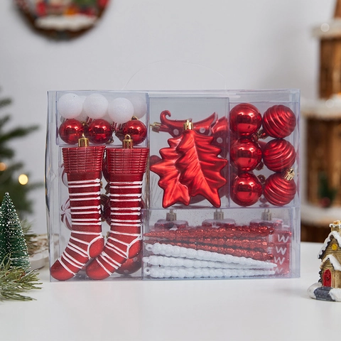Addobbi Per Albero Di Natale Palline Di Plastica Infrangibili Decorazioni Appese Per Festa Stella Calza Ghiacciolo