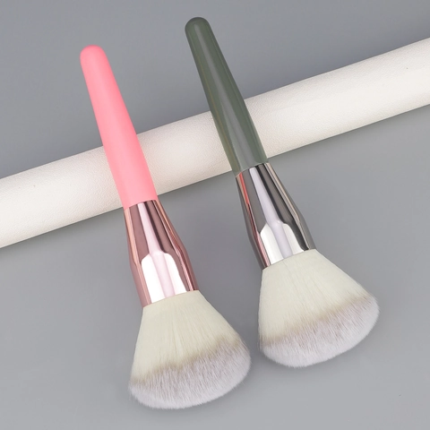 Grote Poederkwast Zachte Synthetische Vezels Voor Fixeren Make-up Blush Professioneel Gezicht Beauty Tool Lang Handvat