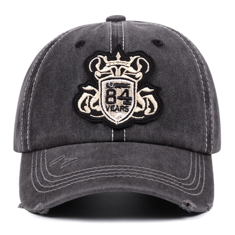 Casquette De Baseball En Coton Lavé Rétro Vintage Distressed Bord Usé Broderie 84 Ans Chapeau De Soleil Pour Hommes Femmes