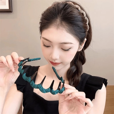 Wavy Headband With Non-slip Teeth Fabric Wrapped Hair Hoop Stylish Simple Daily Hair Accessories For Women Girls