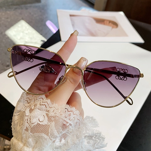 Casual Letter Ac Cat Eye Full Frame Women'S Sunglasses