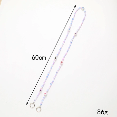 Handmade Acrylic Beaded Crossbody Phone Chain With Lucky Numbers Fresh Style Multicolor Phone Case Hanging Strap For Women