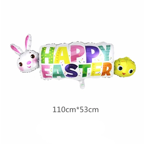 Palloncini In Alluminio Coniglio Di Pasqua Cartone Animato Gonfiabile Scritta Happy Easter Accessorio Per Decorazioni