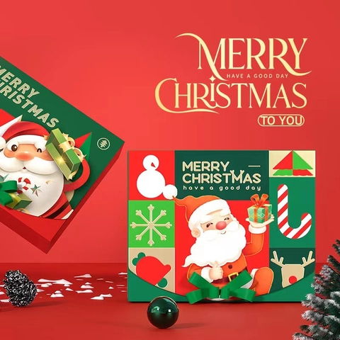 Weihnachts Weihnachtsmann Geschenkbox Große Pappkarton Süßigkeiten Verpackungsboxen Mit Schleife Für Feiertagsfeier Deko