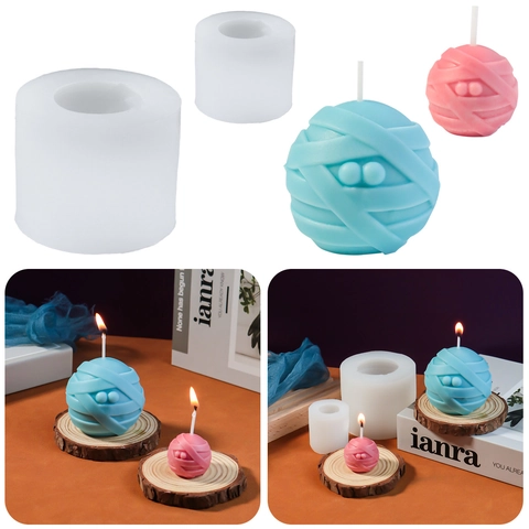Mumie Silikonform Für Halloween Kerzenherstellung DIY Gips Seife Handwerk Kugel Neuheit Home Dekor