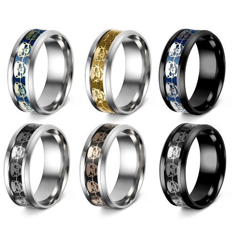 Skull Ring Stainless Steel Punk Gothic Rock Band Jewelry For Men Unisex Cool High Polished