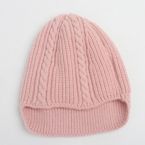 Gorro De Punto Para Niños Acrílico De Torsión Invierno Cálido Suave Color Sólido Sombrero Para Niños Pequeños