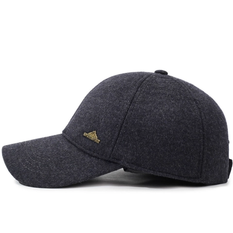 Men Winter Baseball Cap With Earmuffs Thermal Wool Blend Thick Padded Windproof Outdoor Sport Spirit Adjustable