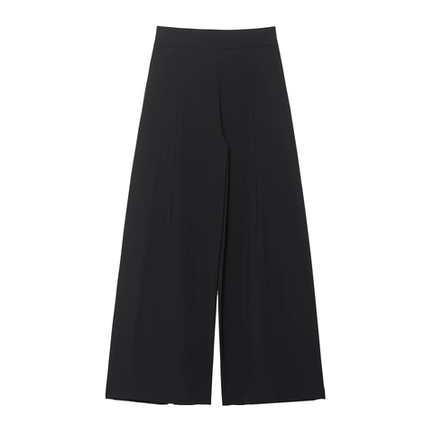 Pantalones Mujer Cintura Alta Pierna Ancha Color Sólido Plisado Pantalones Rectos Poliéster Casual Oficina Elegante Moda