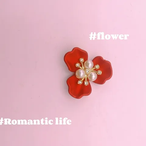Accessoires De Bijoux DIY En Forme De Fleur Composants En Résine Alliage Avec Künstliche Perles Artificielles Et Strass