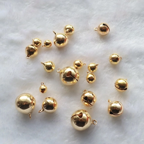 Campanas Redondas De Metal Chapadas En Oro Hierro Cobre Para Hacer Joyas DIY Artesanías Collar De Mascotas Decoración Hogar