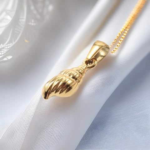 Collana Con Ciondolo A Conchiglia Vintage Acciaio Inossidabile Placcato Oro Gioielli A Spirale Per Donne Uomini Spiaggia Retrò