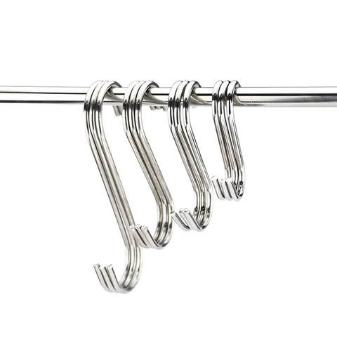 Ganci A Forma Di S In Acciaio Inossidabile Resistenti Multifunzionali Per Cucina Bagno Armadio Organizzatori Di Stoccaggio
