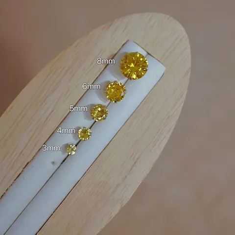 925 Sterling Silver Yellow Rhinestone Stud Earrings For Women Banana Yellow Heart Round Geometric Elegant Ear Bone Jewelry Gift