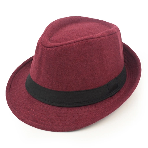 Vintage British Style Fedora Hat For Men Women Wool Blend Felt Jazz Hat With Ribbon Band Solid Color Warm Autumn Winter