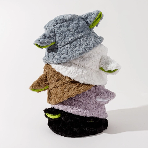 Plush Bucket Hat Animal Ear Winter Warm Windproof Cartoon Soft Fleece Basin Cap For Women And Kids