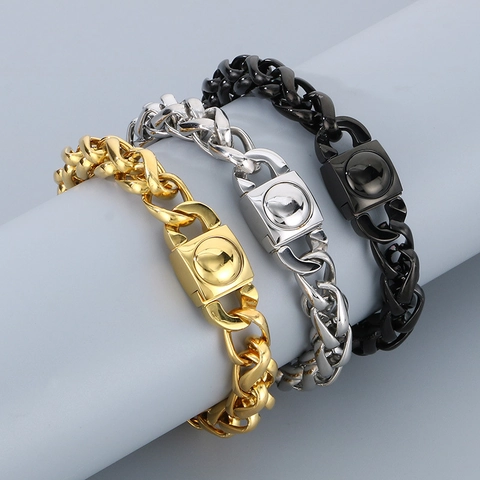 Gioielli Collana E Bracciale A Catena Intrecciata In Acciaio Inossidabile Per Uomo Donna Stile Hip Hop Punk
