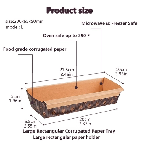 Rectangular Corrugated Paper Baking Cups Greaseproof Heat Resistant Disposable Cake Bread Holder For Home Bakery