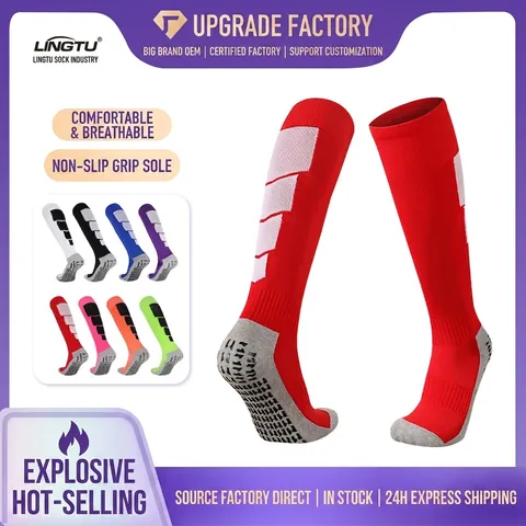 Calze da Calcio Professionali Antiscivolo per Uomo Donna Bambino Calzettoni da Calcio Traspiranti con Grip per Allenamento Sportivo