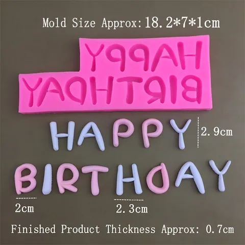 Happy Birthday Letter Silicone Mold Cake Decorating Tool Fondant Chocolate DIY Baking Kitchen Supplies