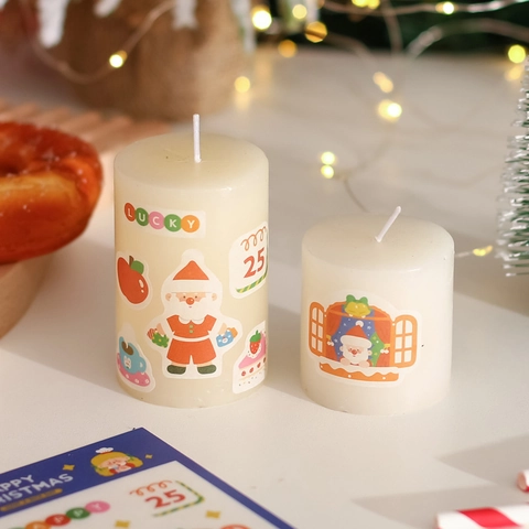 Christmas Stickers Washi Paper Self Adhesive Cartoon Santa Claus Reindeer For Scrapbooking DIY Diary Journal Decoration