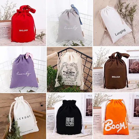 Soft Velvet Drawstring Pouch Round Bottom Ruffle Edge Jewelry Storage Bag Gift Packaging For Wedding Party Favor