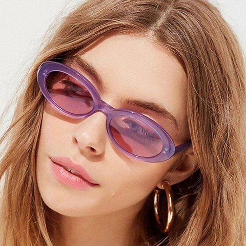 Oval Sunglasses Vintage Cat Eye UV400 Protection Fashion PC Frame Eyewear For Women Men Y2K Style Lightweight