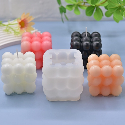 Bubble Cube Silikonform 3D Quadratisches Ball Design DIY Backen Kuchen Schokolade Seife Kerze Herstellung Werkzeug Flexibel Antihaft