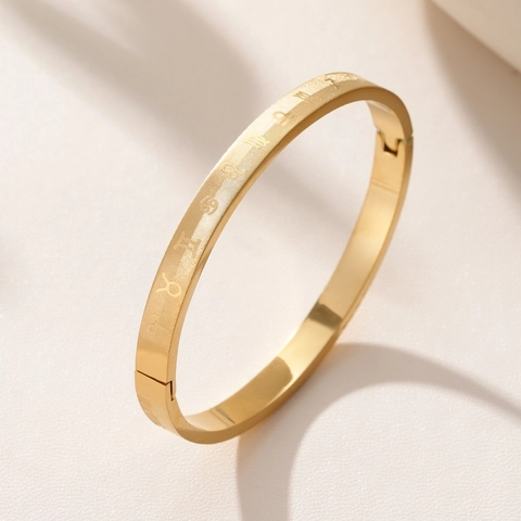 Brazalete Vintage de Acero Inoxidable Con Signos del Zodiaco Para Hombres y Mujeres Símbolo Astrológico Joyería Regalo