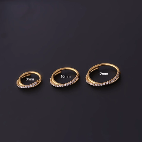 Anello Per Naso In Acciaio Inossidabile Con Zirconi Gioielli Per Piercing Senza Cuciture Septum Moda