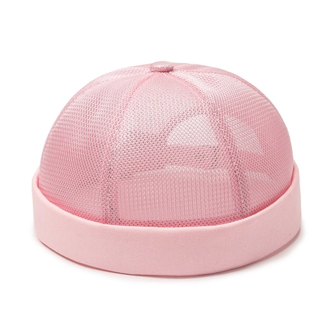 Mesh Breathable Brimless Docker Hat Adjustable Miki Hat Summer Hip Hop Streetwear Vintage Skullcap For Men Women
