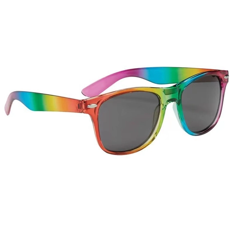 Modische Regenbogen Gestreifte Sonnenbrille Unisex PC AC Material Farbverlauf Dekorative Brille Für Outdoor Festival Party