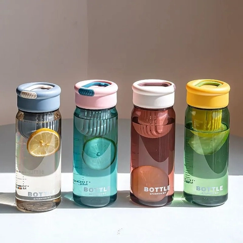 Borraccia In Plastica Portatile Con Filtro Per Tè Alla Frutta Scala Maniglia Nascosta A Prova Di Perdite Per Studenti
