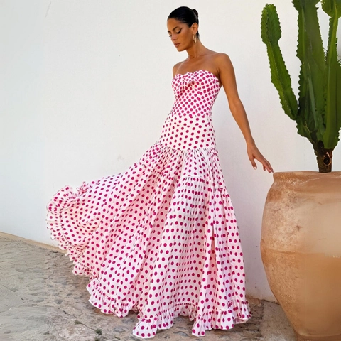 Women Bandeau Swimwear Heart Polka Dot Print One Piece Bikini With Ruffle Skirt Shorts Resort Vacation Nylon Polyester