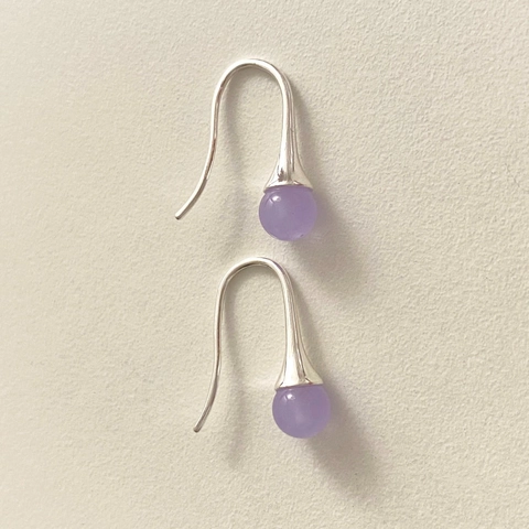 Orecchini A Gancio Con Perline Tonde Minimaliste Con Perno In Argento Sterling 925 Ametista Onice Nero Gioielli Donna